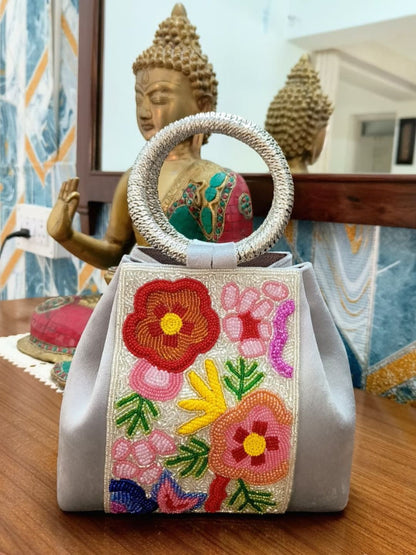 Ishhaara Embroidered Beaded Handbag — handcrafted Indian accessory - view 3