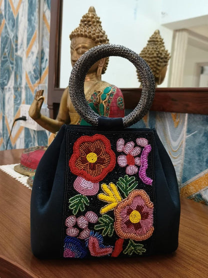 Ishhaara Embroidered Beaded Handbag — handcrafted Indian accessory - view 4