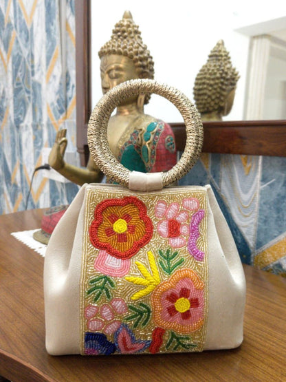 Ishhaara Embroidered Beaded Handbag — handcrafted Indian accessory - view 5