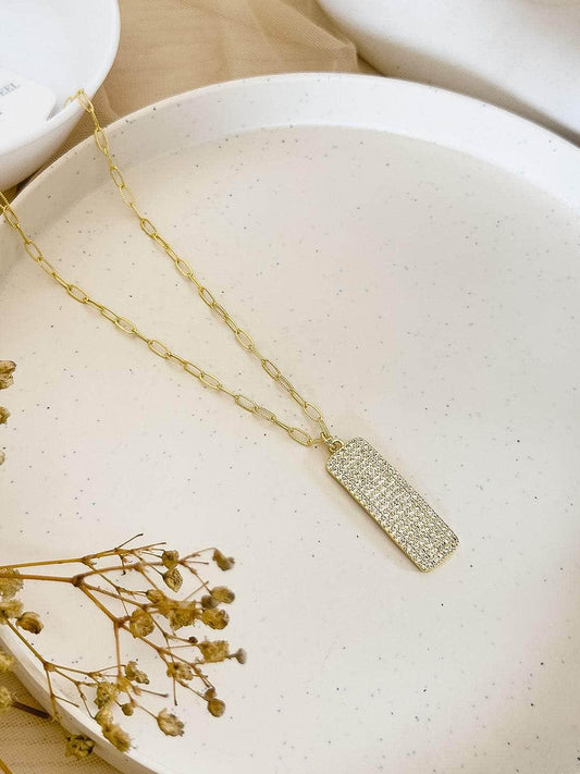 Ishhaara Beaded Rectangle Pendant Necklace