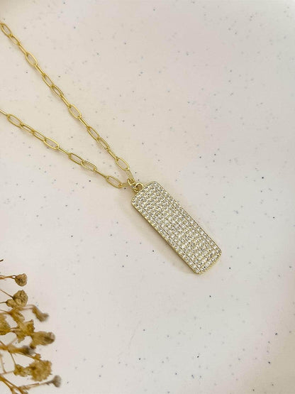 Ishhaara Beaded Rectangle Pendant Necklace