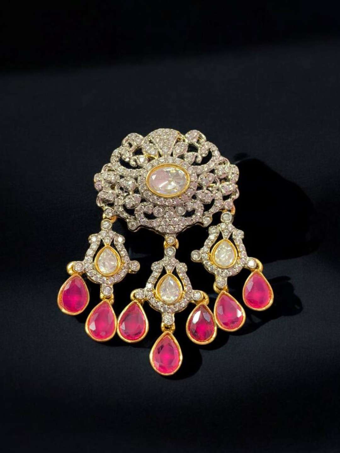 Ishhaara Beautiful Kundan Peacock Brooch