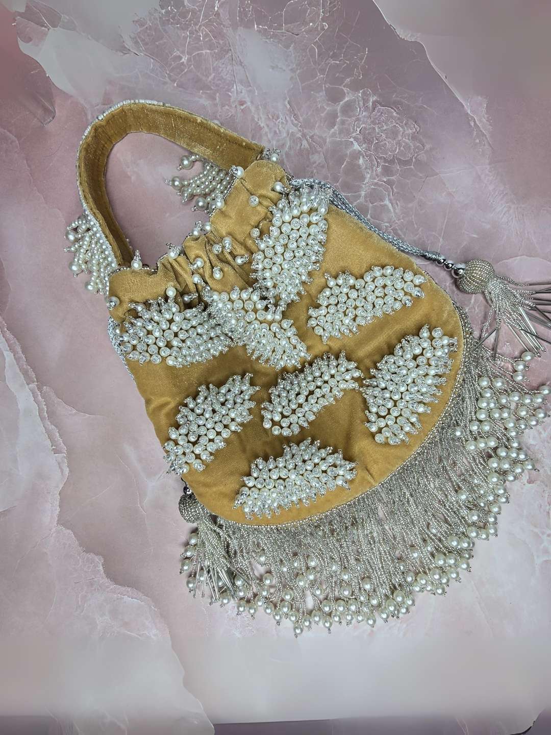 Ishhaara White Designer Potli Bag  