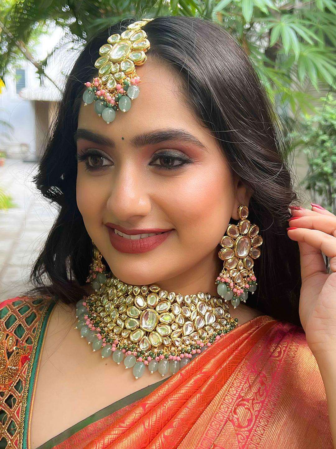 Ishhaara Big Kundan Choker Necklace Set