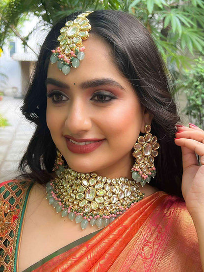 Ishhaara Big Kundan Choker Necklace Set