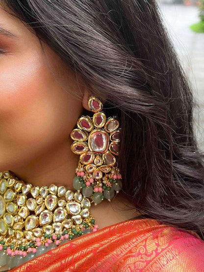 Ishhaara Big Kundan Choker Necklace Set
