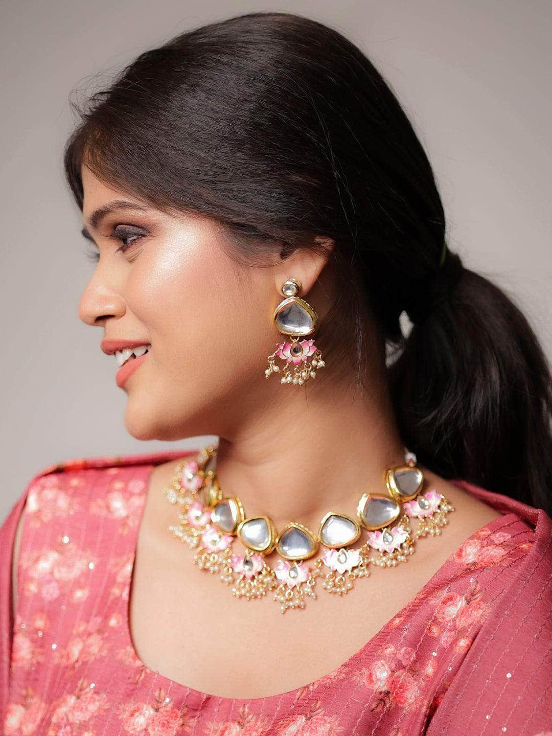 Ishhaara Big Kundan With Lotus Motifs