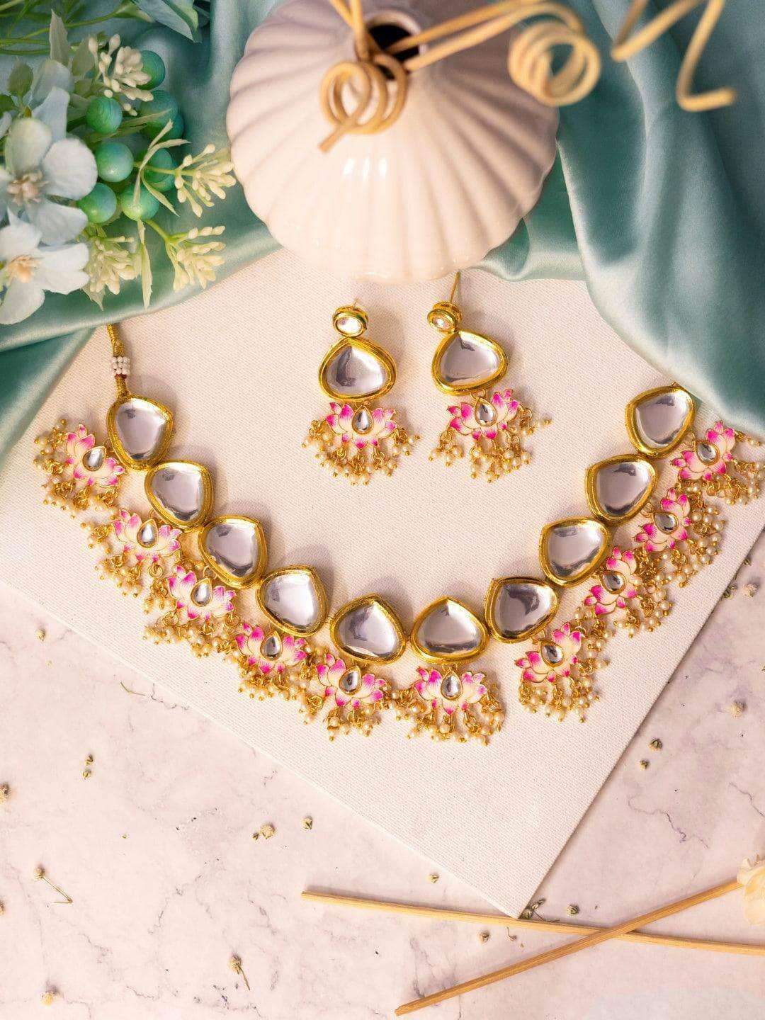 Ishhaara Big Kundan With Lotus Motifs