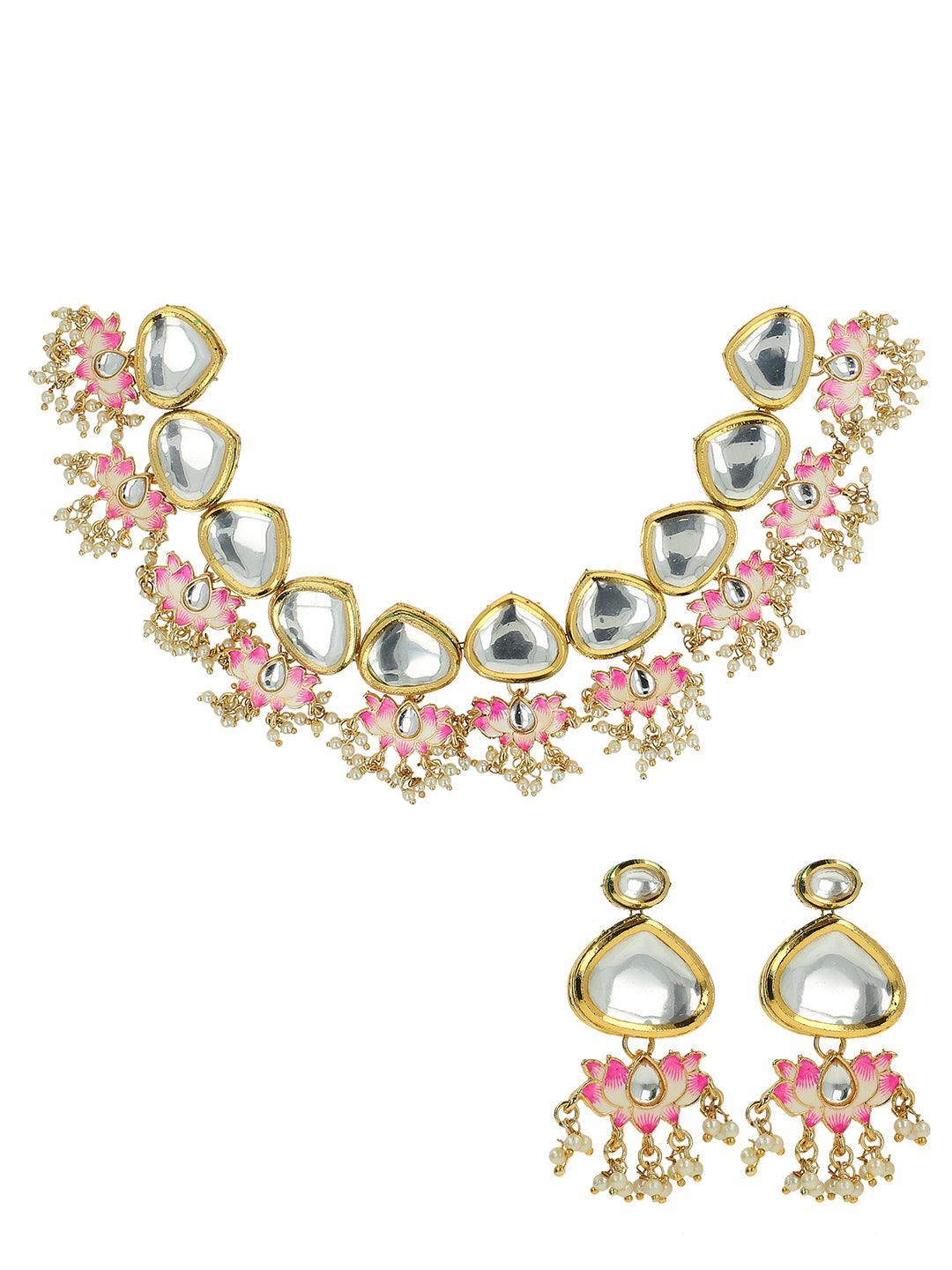 Ishhaara Big Kundan With Lotus Motifs