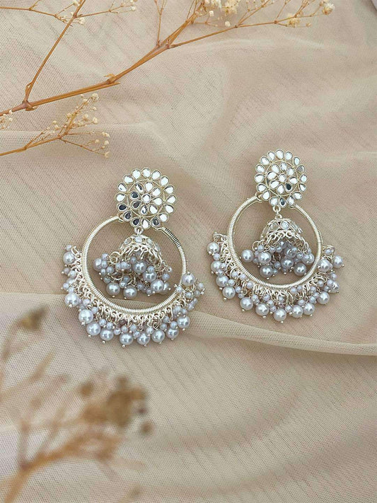 Ishhaara Big Pearl Kundan Chandbali Earring