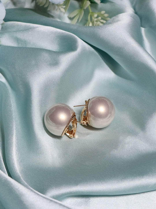 Ishhaara Big Pearl Statement Studs