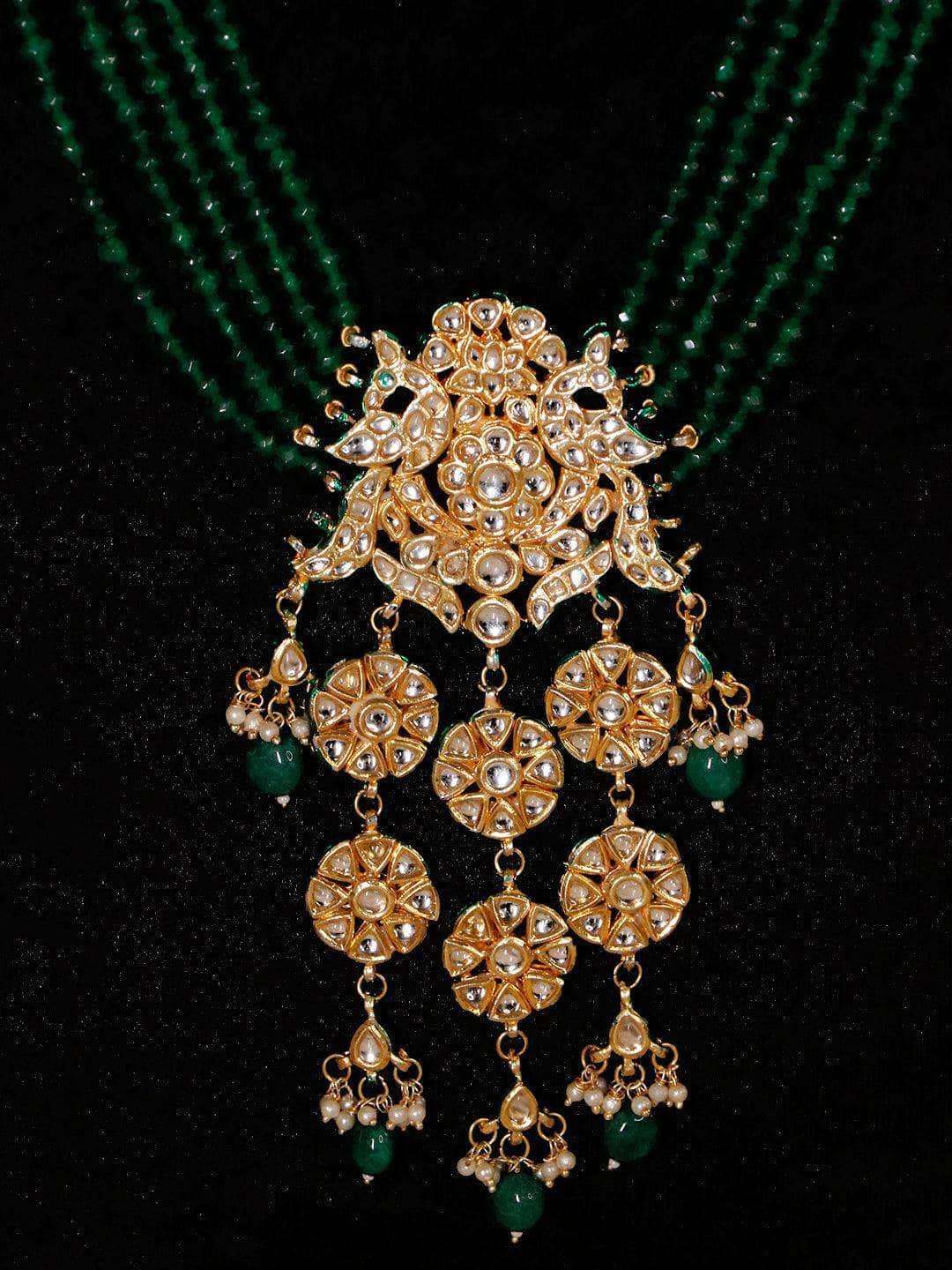 Ishhaara Big Pendant With Beryl Beads