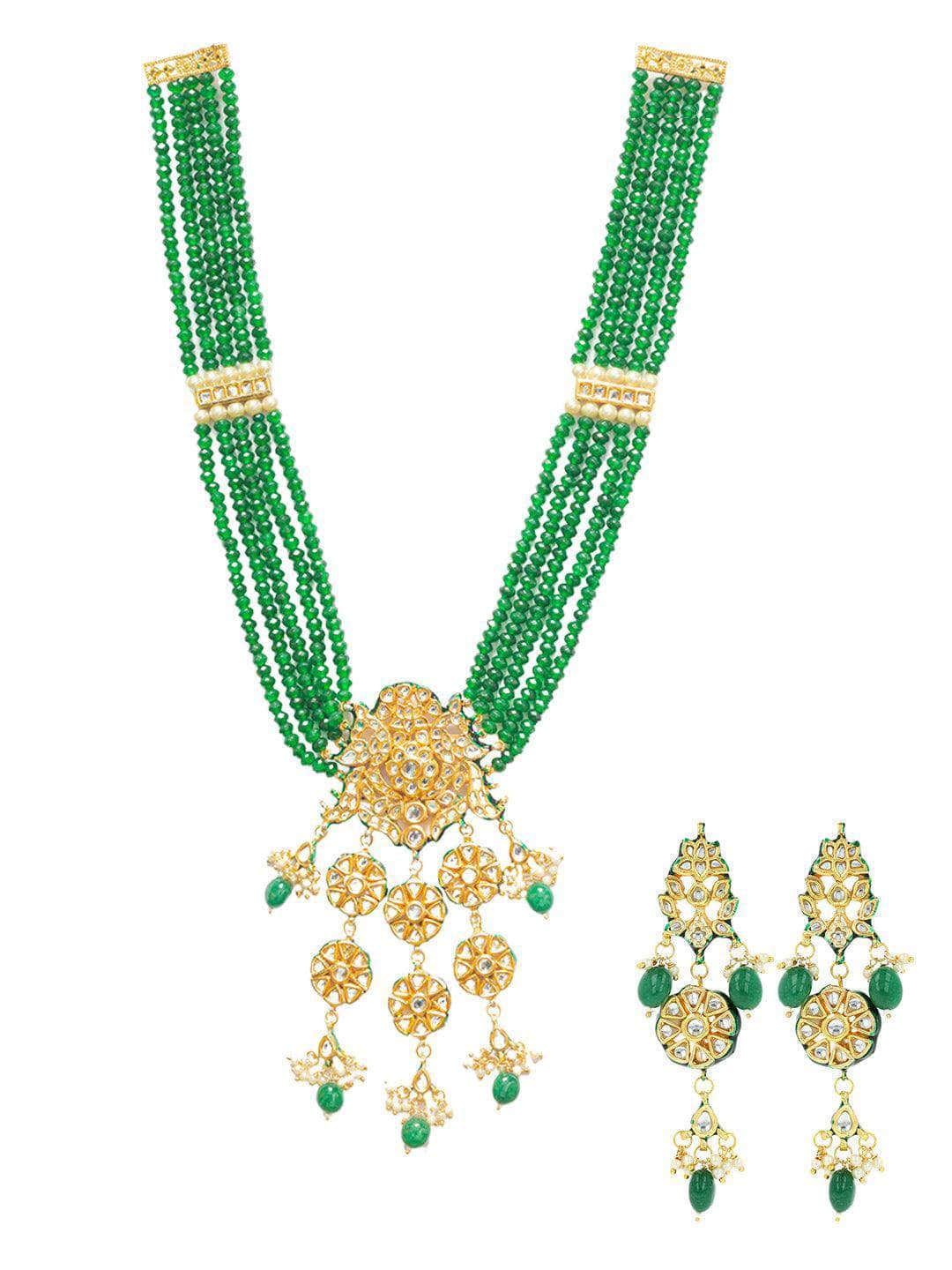Ishhaara Big Pendant With Beryl Beads
