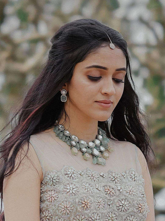 Ishhaara Big Polki Semi Precious Necklace Set