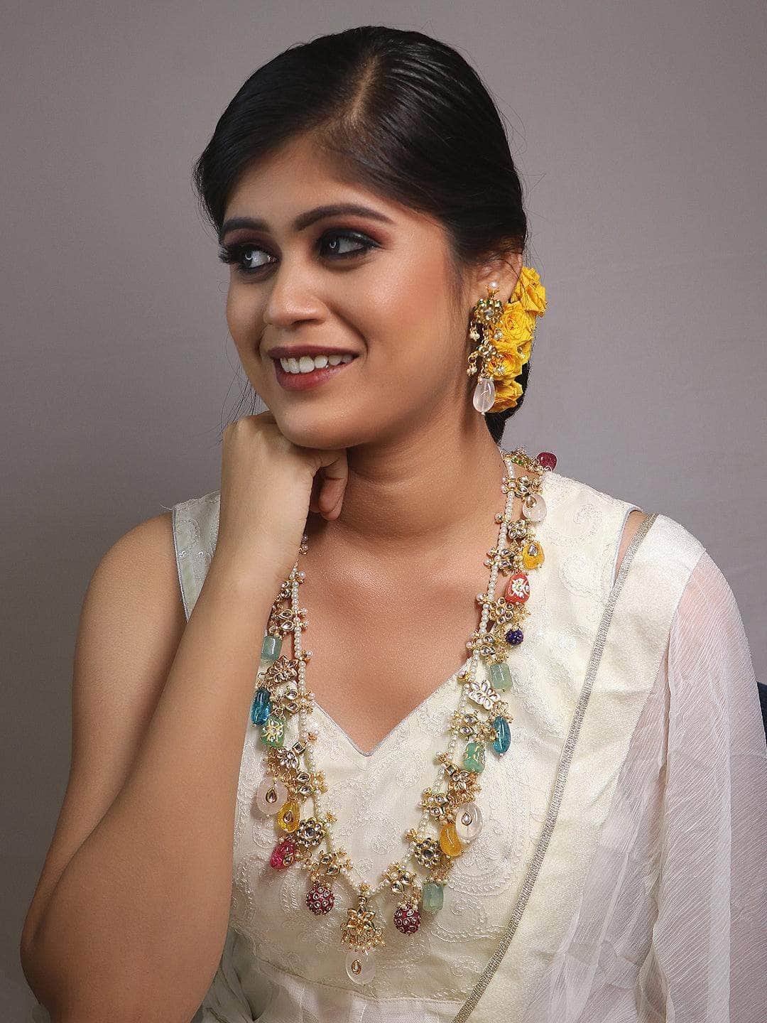 Ishhaara Bindya Talluri In Multi Beaded Long Necklace