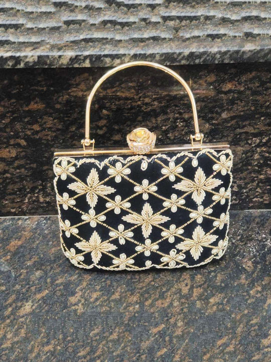 Ishhaara Black Amayra Suitcase Clutch