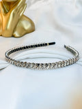 Ishhaara Black And White Rhinestone Headband