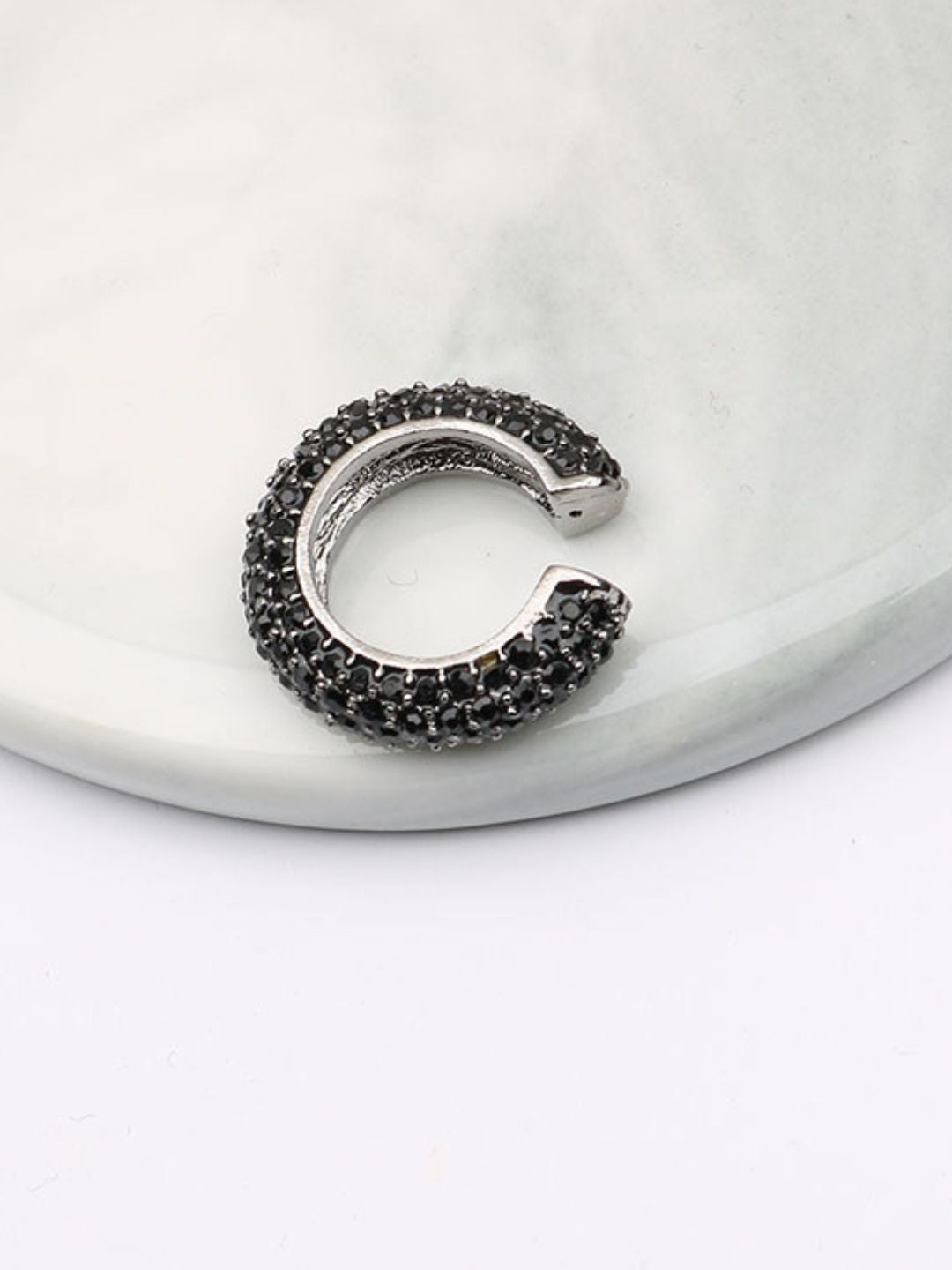 Ishhaara Black Bohemia Crystal Earcuff Earrings