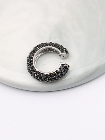 Ishhaara Black Bohemia Crystal Earcuff Earrings