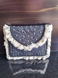 Ishhaara Black Boho Jute Bags With Sling Chains