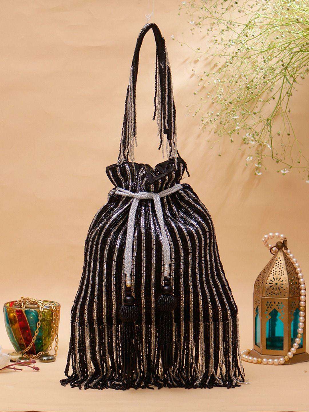 Ishhaara Black Dual Shade Katdana Tassel Potli