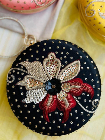 Ishhaara Embroidered Round Clutch