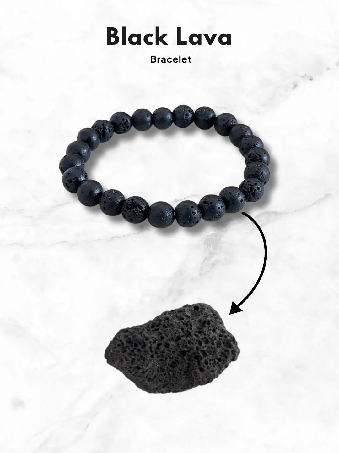 Ishhaara Black Lava Bracelet