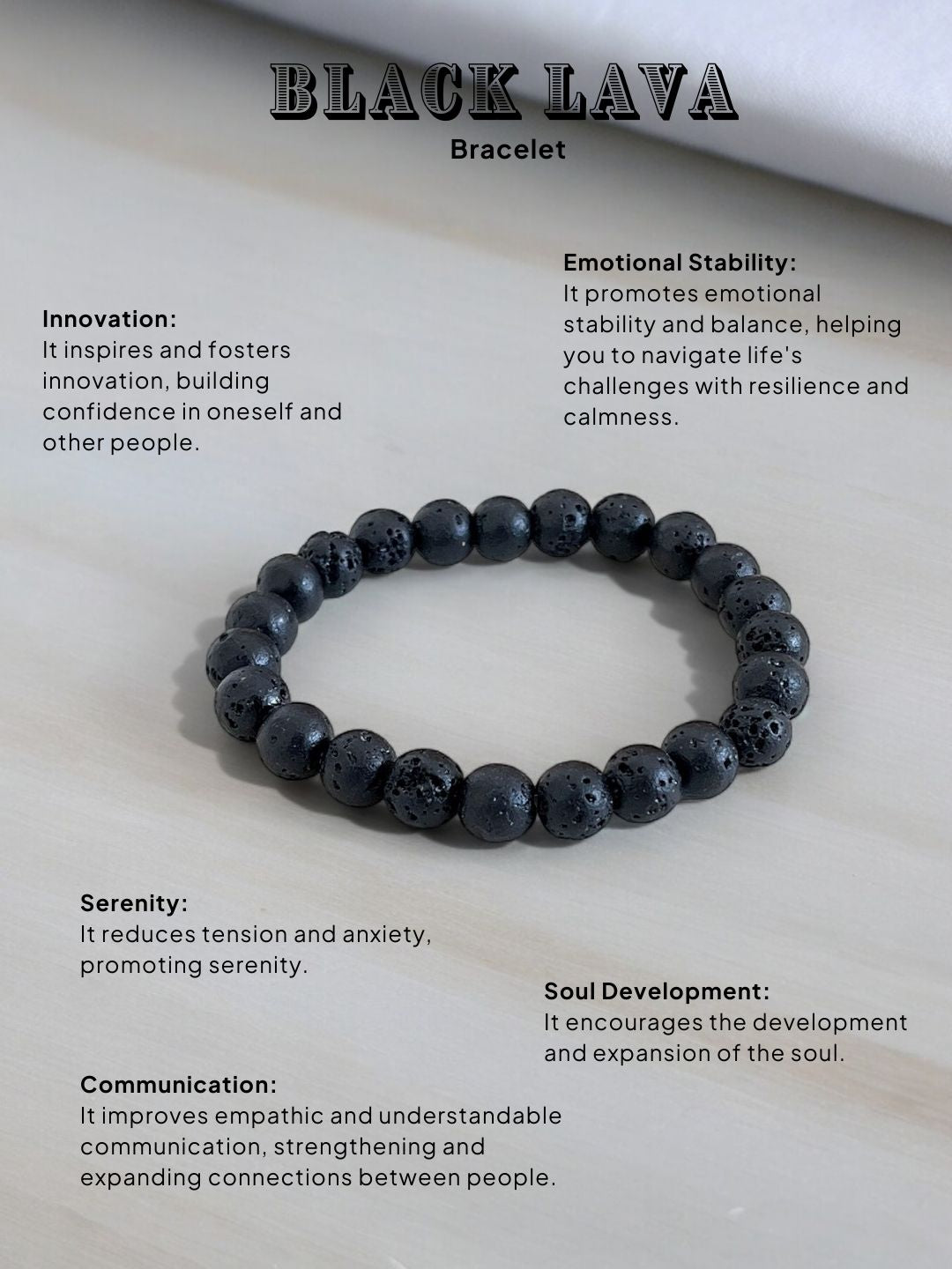 Ishhaara Black Lava Bracelet