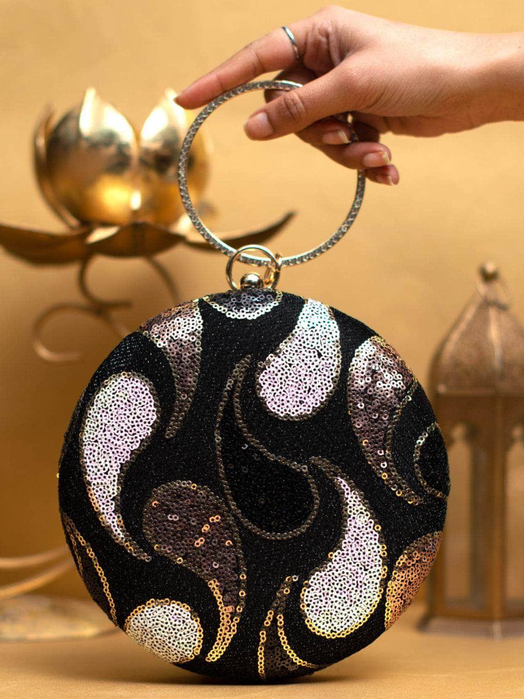 Ishhaara Luxurious Round Sequence Clutch