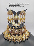 Ishhaara Black Meena Round Jadau Choker Necklace Set