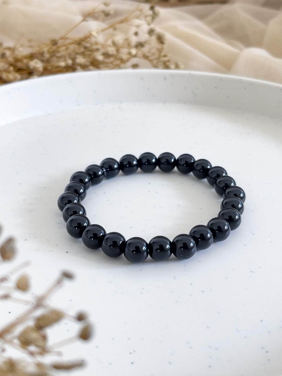Ishhaara Black Onyx Faceted Beads Bracelet