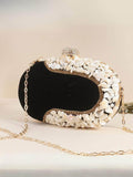 Ishhaara Oval Shape Clutch With Shell Work