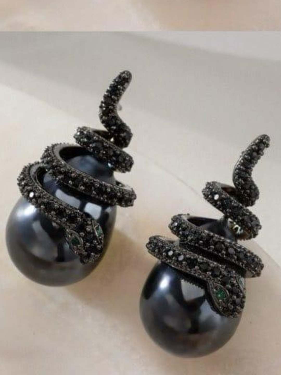 Ishhaara Black Pearl Orbit Earrings