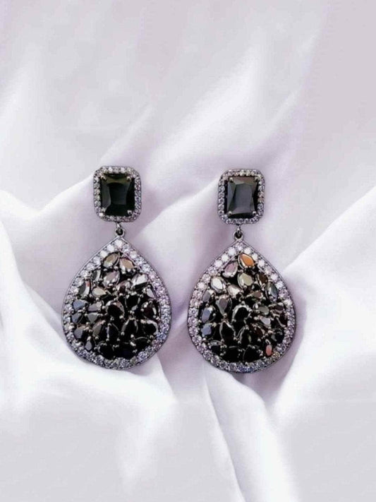 Ishhaara Quartz Healing Crystal Dangle Drop Earrings