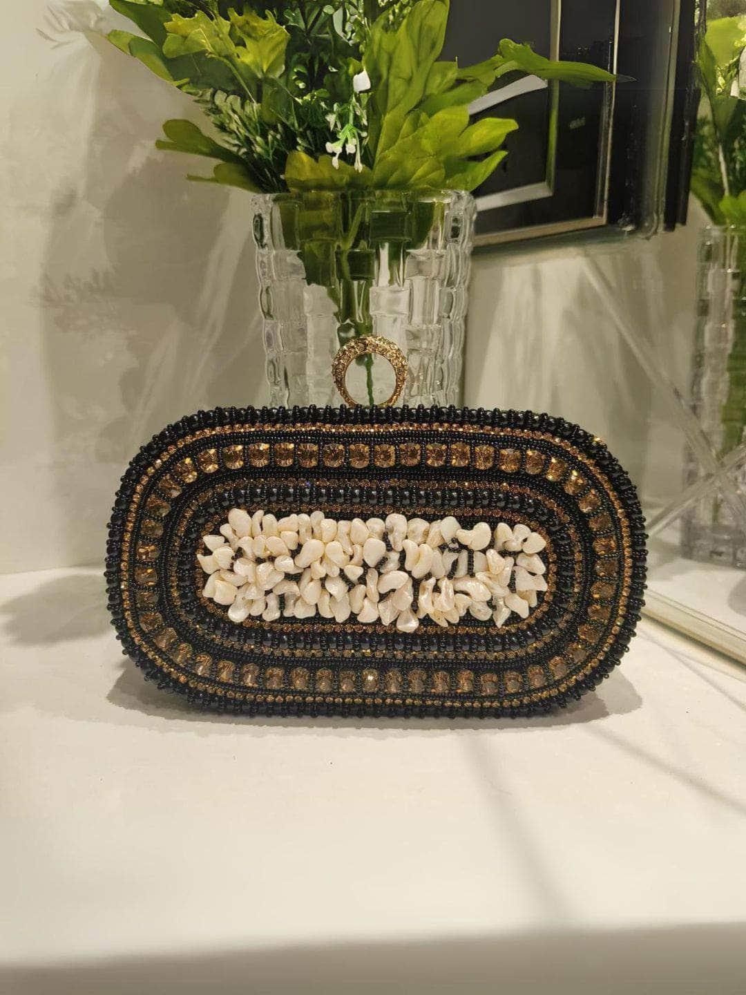 Ishhaara Royal Pearl Beaded Clutch