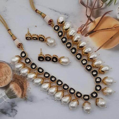 Ishhaara Small Meena Pearl Drop Set