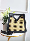 Ishhaara Black V Cut Hand Held Handbag