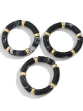 Ishhaara Black Vintage Acrylic Bamboo Beads Bracelet
