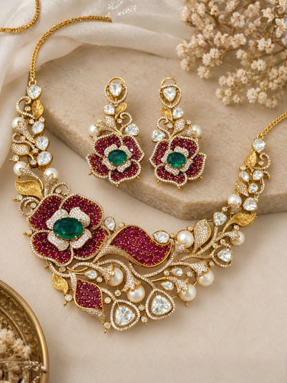 Ishhaara Bloom Floral Statement Necklace