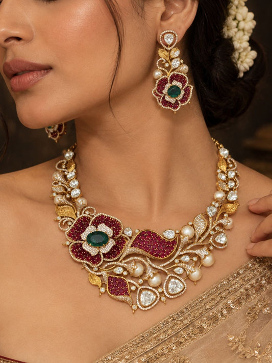 Ishhaara Bloom Floral Statement Necklace