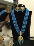 Ishhaara Blue 4 Layered Long Pendant Necklace