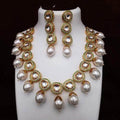 Ishhaara Ad Meena Kundan Pearls Necklace And Earring Set