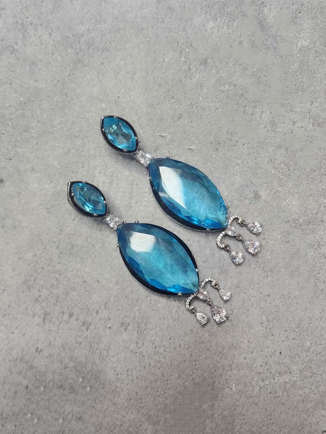 Ishhaara Blue American Diamond Earrings