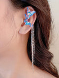 Ishhaara Blue And Purple Butterfly One Side Ear Clip