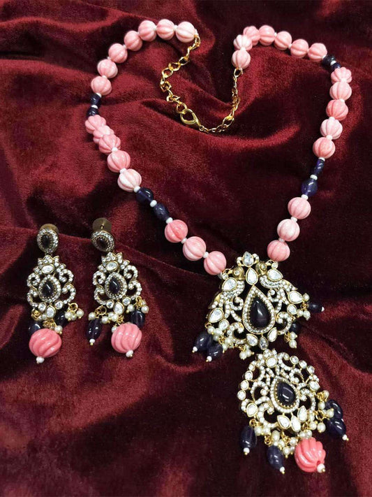 Ishhaara Antique Victorian Peacock Pendant Necklace