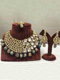 Ishhaara Blue Big Kundan Semi Precious Bridal Necklace
