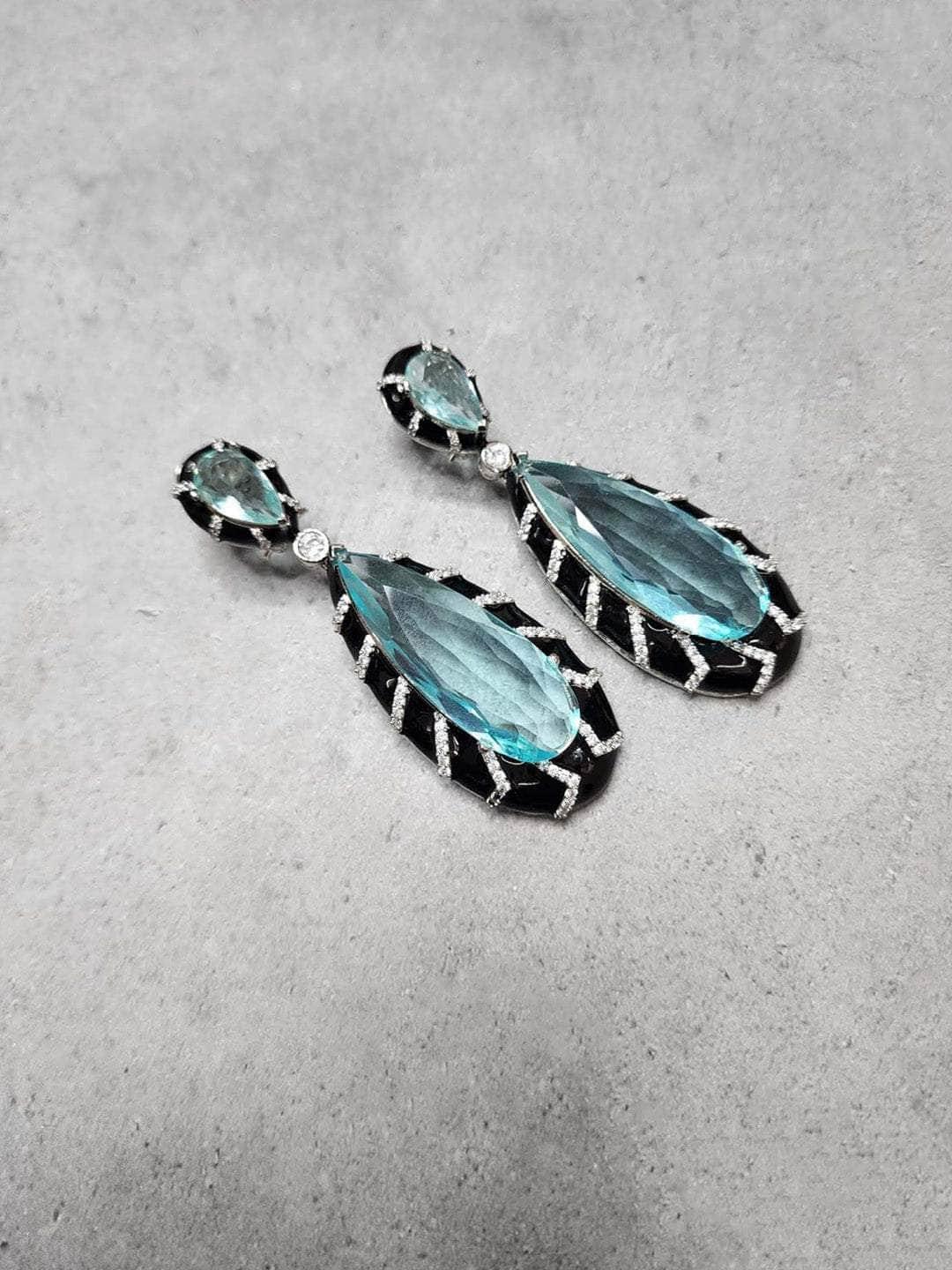 Ishhaara Black Handcrafted Drop Earrings