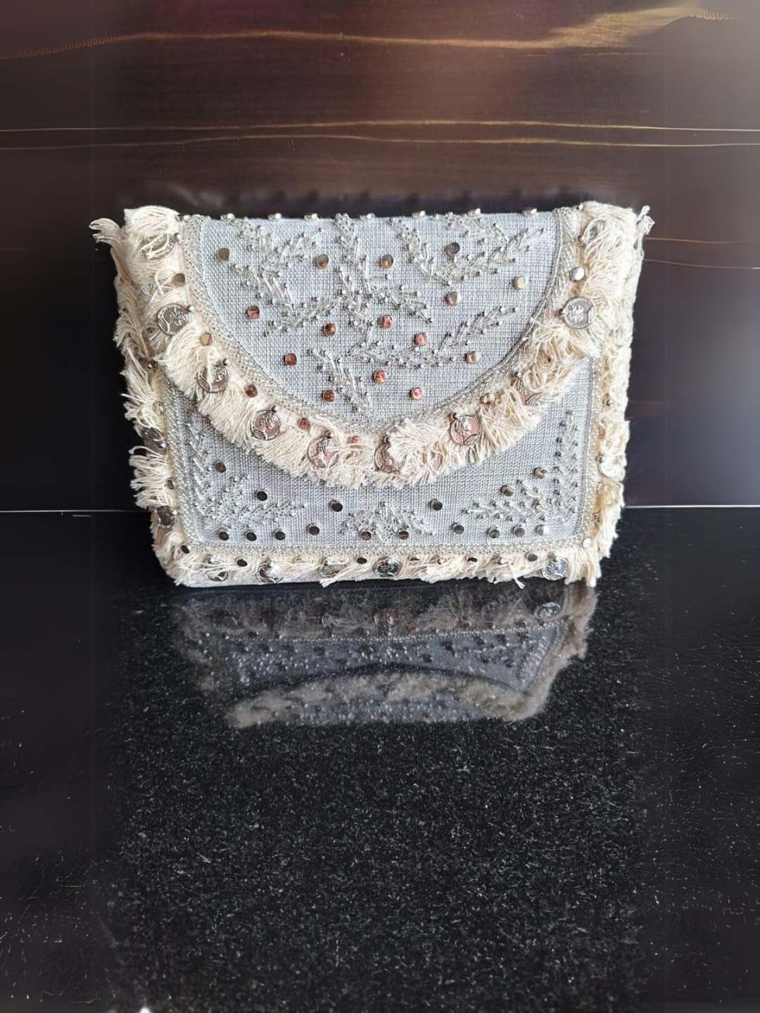 Ishhaara Brown Boho Jute Bags With Sling Chains