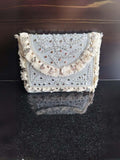 Ishhaara Blue Boho Jute Bags With Sling Chains