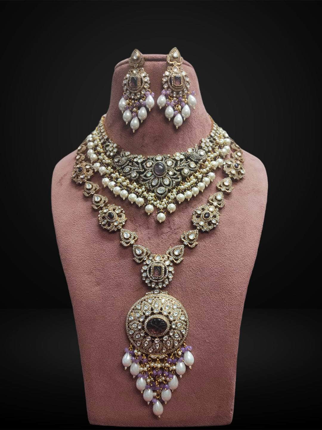 Ishhaara Green Bridal Kundan Necklace Full Set